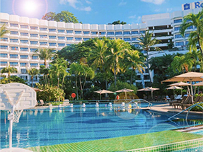 香格里拉酒店户外、户外遮阳伞、户外桌椅