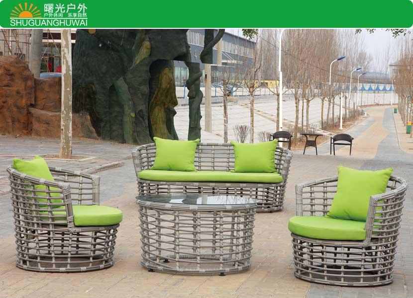 编藤组合沙发 仿藤户外桌椅 仿藤户外家具 编藤休闲桌椅